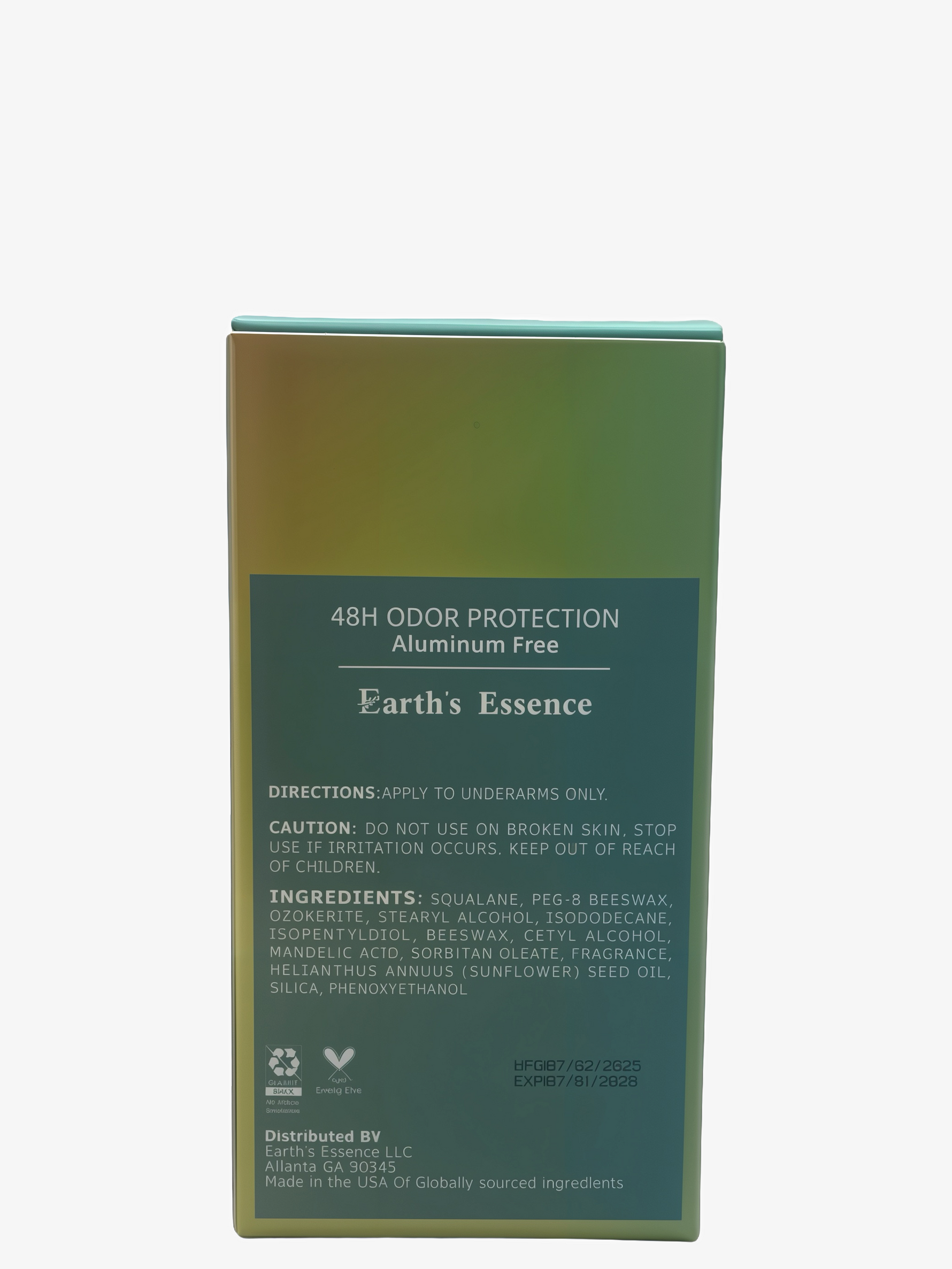 Aluminum Free Deodorant 2 pack unisex ( Grapefruit & Pear) back