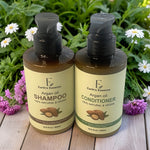 Earth's Essence Argan oil Shampoo and Conditioner bottles